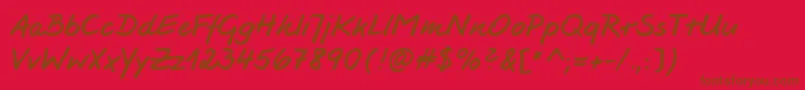 Fonte Jesco3Handwriting – fontes marrons em um fundo vermelho