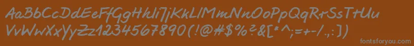 Czcionka Jesco3Handwriting – szare czcionki na brązowym tle