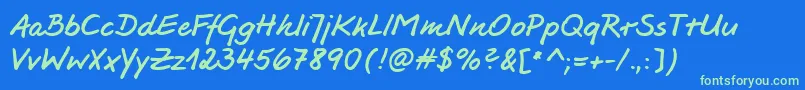 Jesco3Handwriting Font – Green Fonts on Blue Background