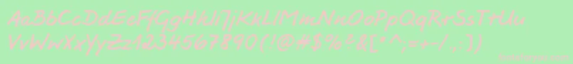 Jesco3Handwriting Font – Pink Fonts on Green Background