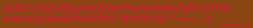 Jesco3Handwriting Font – Red Fonts on Brown Background