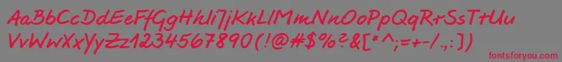 Jesco3Handwriting-Schriftart – Rote Schriften auf grauem Hintergrund