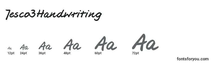 Jesco3Handwriting Font Sizes