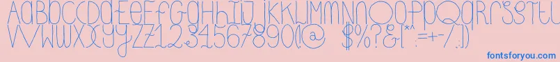 DhdskinnyRegular Font – Blue Fonts on Pink Background