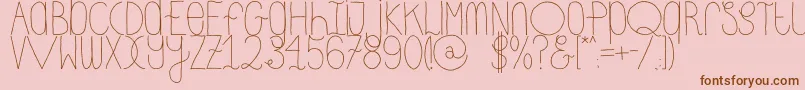 DhdskinnyRegular-Schriftart – Braune Schriften auf rosa Hintergrund