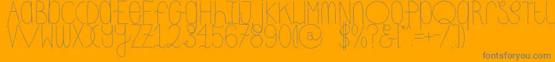 DhdskinnyRegular-Schriftart – Graue Schriften auf orangefarbenem Hintergrund