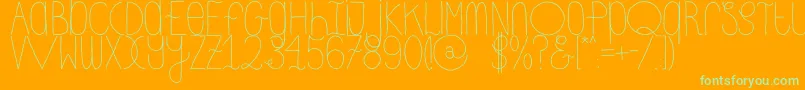 フォントDhdskinnyRegular – オレンジの背景に緑のフォント