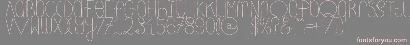 DhdskinnyRegular-Schriftart – Rosa Schriften auf grauem Hintergrund