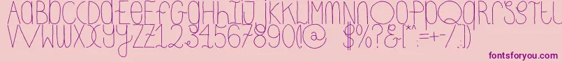 DhdskinnyRegular Font – Purple Fonts on Pink Background