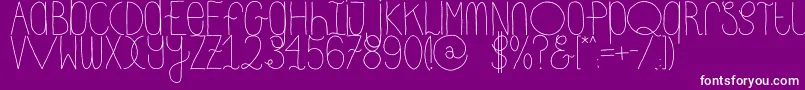 DhdskinnyRegular Font – White Fonts on Purple Background