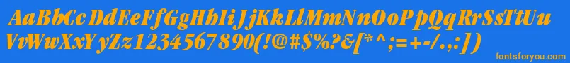 GaramondblackcondsskBoldItalic Font – Orange Fonts on Blue Background