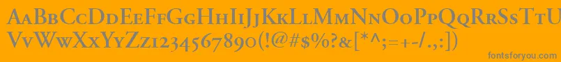 AdobeGaramondSemiboldSmallCapsOldstyleFigures Font – Gray Fonts on Orange Background