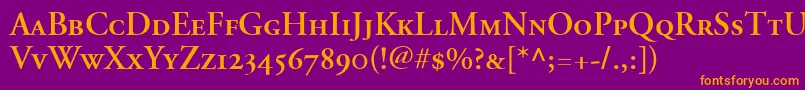 AdobeGaramondSemiboldSmallCapsOldstyleFigures Font – Orange Fonts on Purple Background