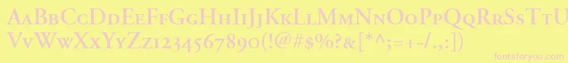 AdobeGaramondSemiboldSmallCapsOldstyleFigures Font – Pink Fonts on Yellow Background