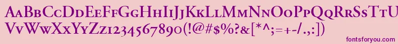 AdobeGaramondSemiboldSmallCapsOldstyleFigures Font – Purple Fonts on Pink Background