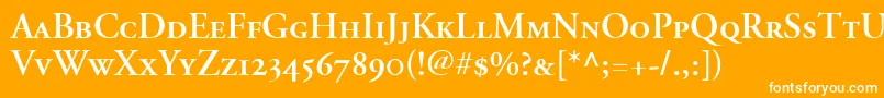 AdobeGaramondSemiboldSmallCapsOldstyleFigures Font – White Fonts on Orange Background