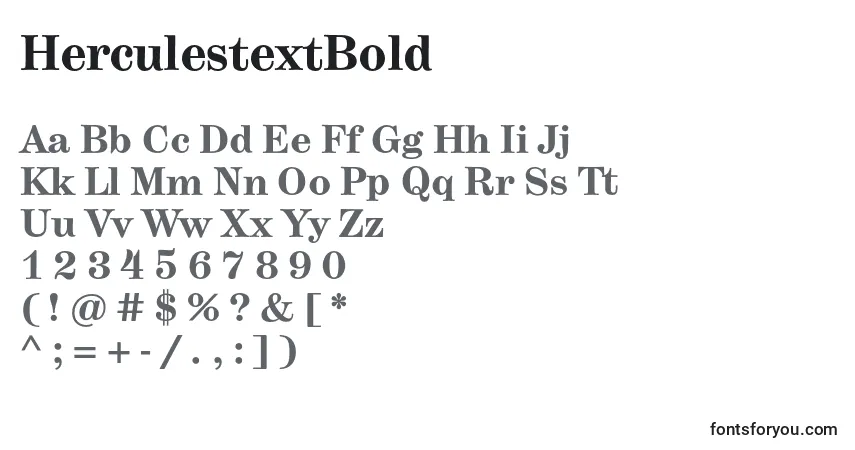 Czcionka HerculestextBold – alfabet, cyfry, specjalne znaki