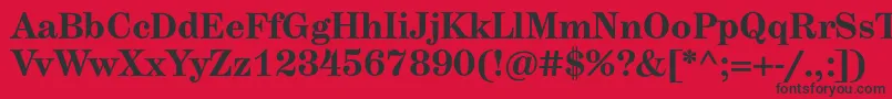 フォントHerculestextBold – 赤い背景に黒い文字