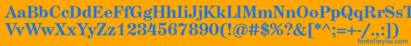 フォントHerculestextBold – オレンジの背景に青い文字