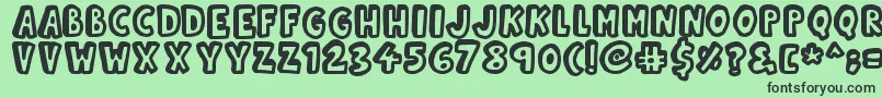 Kinda3D Font – Black Fonts on Green Background