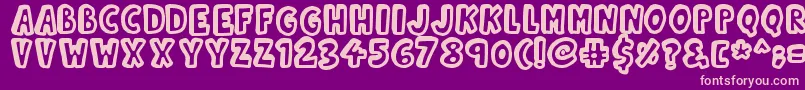 Kinda3D Font – Pink Fonts on Purple Background