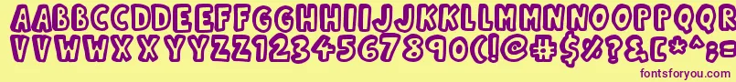 Kinda3D Font – Purple Fonts on Yellow Background