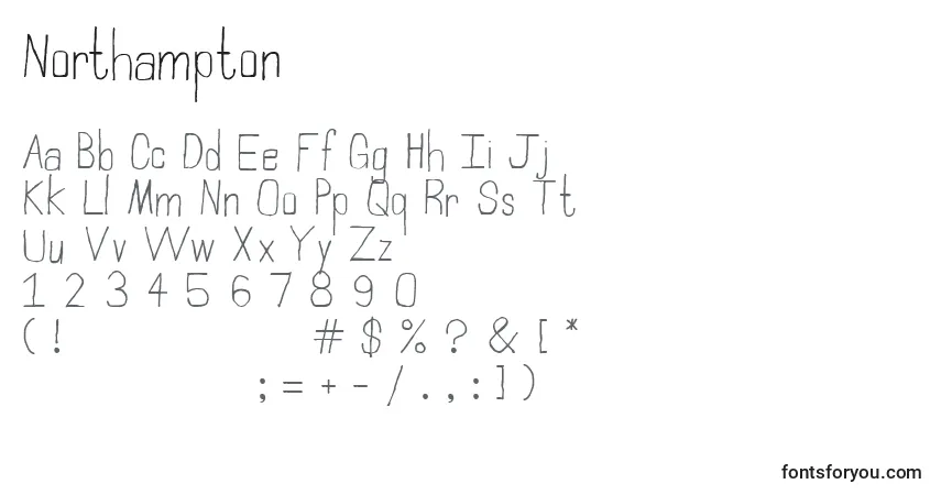 Шрифт Northampton – алфавит, цифры, специальные символы