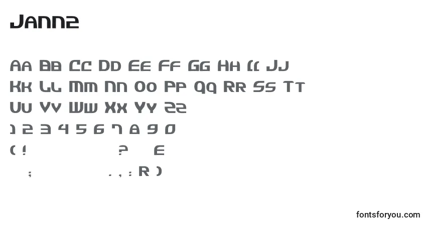 Jann2フォント–アルファベット、数字、特殊文字