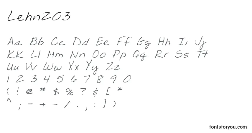 Шрифт Lehn203 – алфавит, цифры, специальные символы