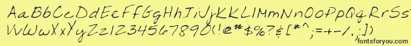 Lehn203 Font – Black Fonts on Yellow Background