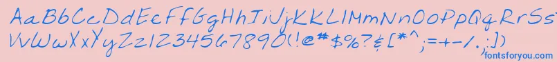 Lehn203 Font – Blue Fonts on Pink Background