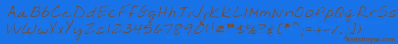 Lehn203 Font – Brown Fonts on Blue Background