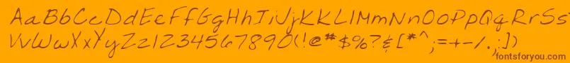 フォントLehn203 – オレンジの背景に茶色のフォント
