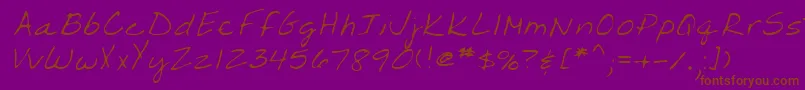 Lehn203-Schriftart – Braune Schriften auf violettem Hintergrund