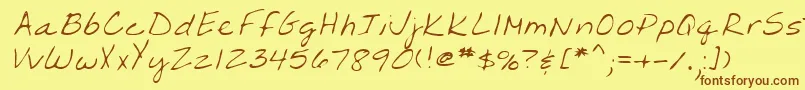 Lehn203 Font – Brown Fonts on Yellow Background