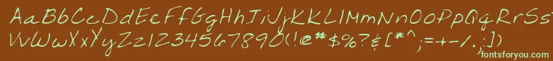 Lehn203-fontti – vihreät fontit ruskealla taustalla