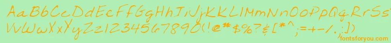 Lehn203 Font – Orange Fonts on Green Background
