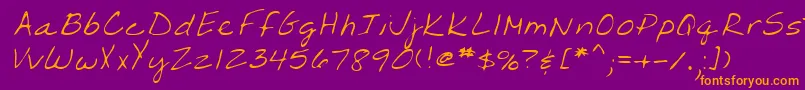 Lehn203 Font – Orange Fonts on Purple Background