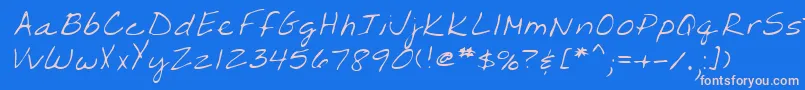 Lehn203 Font – Pink Fonts on Blue Background