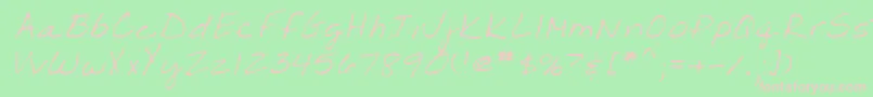 Lehn203 Font – Pink Fonts on Green Background