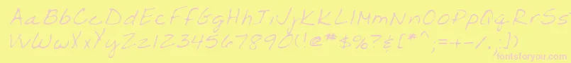 Lehn203-Schriftart – Rosa Schriften auf gelbem Hintergrund