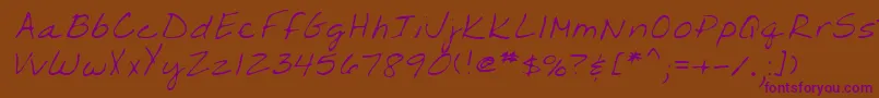 Lehn203 Font – Purple Fonts on Brown Background