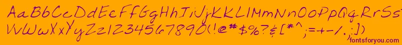 Lehn203-fontti – violetit fontit oranssilla taustalla