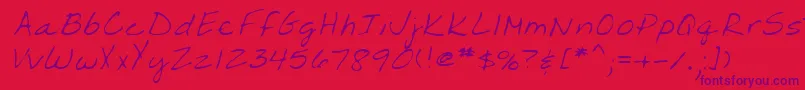 Lehn203 Font – Purple Fonts on Red Background