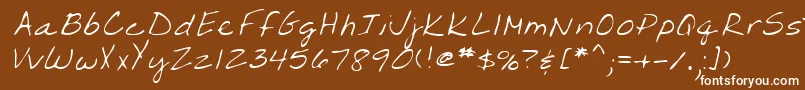 Lehn203-Schriftart – Weiße Schriften auf braunem Hintergrund