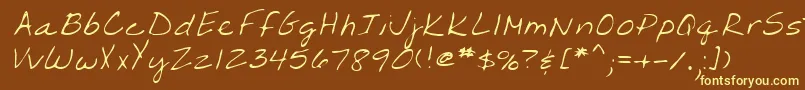 Lehn203-fontti – keltaiset fontit ruskealla taustalla