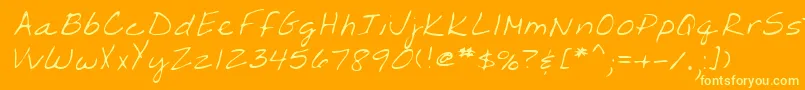 Lehn203 Font – Yellow Fonts on Orange Background