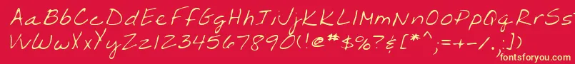 Lehn203 Font – Yellow Fonts on Red Background