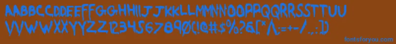 WereBeastCondensed Font – Blue Fonts on Brown Background