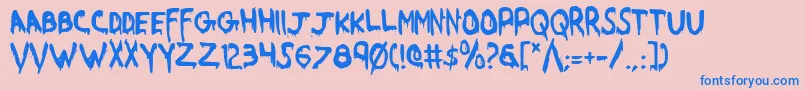 WereBeastCondensed-Schriftart – Blaue Schriften auf rosa Hintergrund